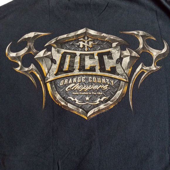 Y2K Orange County Choppers OCC Logo Double-sided Graphic T-Shirt Size Large - Picture 5 of 13